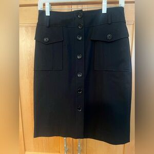 D’Jeans Easy Wear Black Button-Down Skirt Size 6
